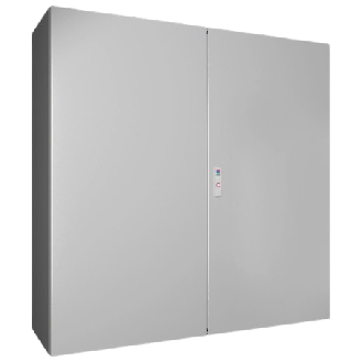 AX Coffret électrique, LHP : 1200x1200x400 mm, en tôle d'acier, avec plaque de montage, à deux portes, avec système de verrouillage à 3 points-Lire la description