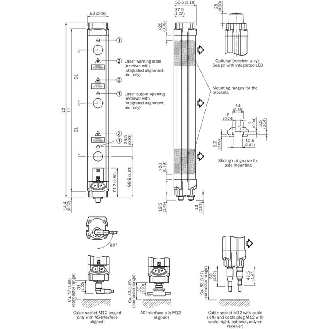 Barrière sécurité T4 8fx Rés=220mm P=70m (E) Std / M12x8-Lire la description