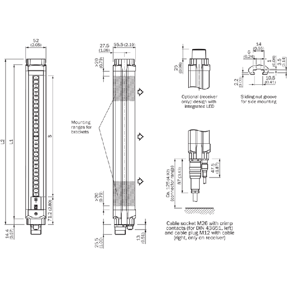 Barrière sécurité T4 H=1800mm Rés=30mm P=19m (R) Adv Curtain LED Barrière sécurité T4 H=1800mm Rés=30mm P=19m (R) Adv Curtain LED-Lire la description