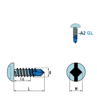DIN 7504 SQ Linsenkopf-Bohrschrauben (SQ) A2 GL 4,8x16 mm inkl. SQ Bit 50mm - 500 Stück-Beschreibung lesen