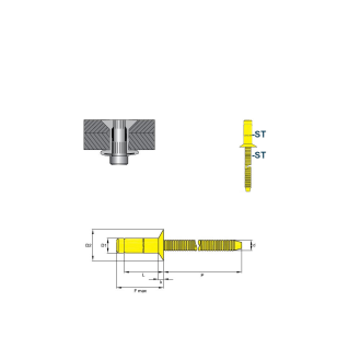 Hochfeste Blindniete Senkkopf 6,4x17,5 mm-Beschreibung lesen