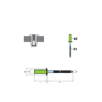 Dicht-Becherblindniete Flachkopf 6,4x20 mm-Beschreibung lesen
