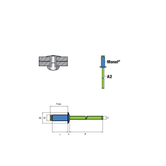 Blindniete STANDARD  MONEL/A2 - Flachkopf - 4,8x10,0 mm - 500 Stück-Beschreibung lesen