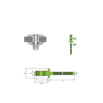 Hochfeste Blindniete GO-INOX mit wulstfÃ¶rmigen SchlieÃŸkopf Hochfeste Blindniete GO-INOX II A2/A2 - Flachkopf - 4,0x10 mm - 500 Stück-Beschreibung lesen