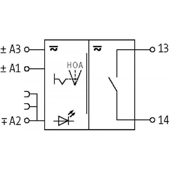 Module-relais, SPST-NO 6A-250VAC, 6,2mm, Vis, 24VAC/DC (H-O-A)-Lire la description