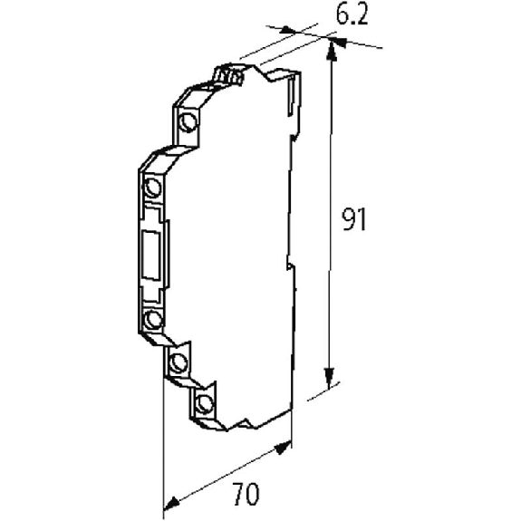 Module-relais, SPST-NO 6A-250VAC, 6,2mm, Vis, 24VAC/DC (H-O-A)-Lire la description