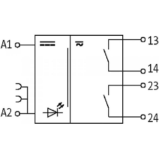 Module relais, DPST-NO 6A-250VAC/DC, 12.4mm, Ressort, 24VAC/DC-Lire la description
