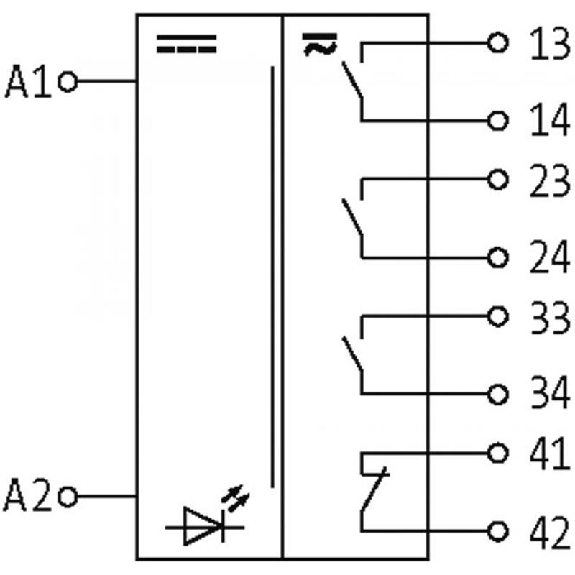 Module-relais, 3PST-NO/SPST-NF 5A-250VAC/DC, 22,5mm, Vis, 24Vdc-Lire la description