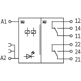 Module relais, DPDT, 6A-250VAC/DC, 12.4mm, Vis, 24VAC/DC-Lire la description