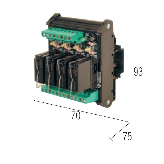 Module 4 Relais SPDT 12A-250VAC, 24VAC/DC Commun universel-Lire la description