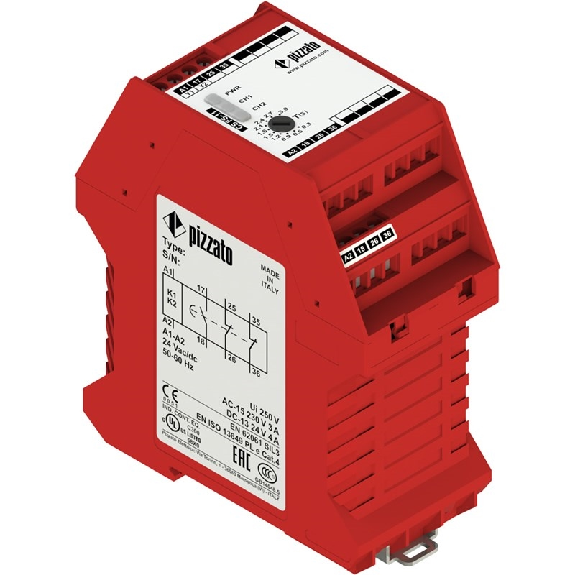 Module temporisateur de sécurité 24Vac/dc 1NO+2NF (1-10s) à vis-Lire la description
