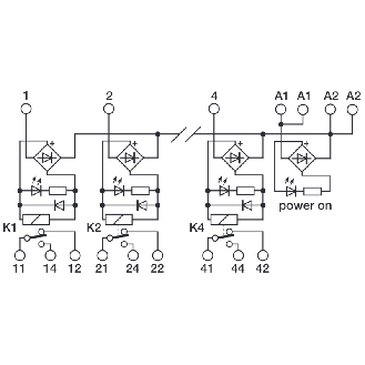 Module 4 Relais SPDT 10A, 24VAC/DC, à vis-Lire la description