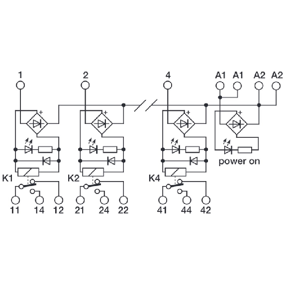 Module 4 Relais SPDT 10A, 24VAC/DC, à vis-Lire la description