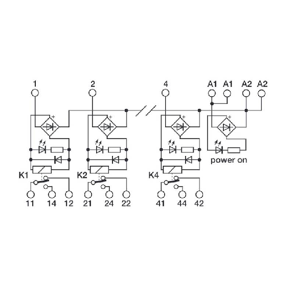 Module 4 Relais SPDT 10A, 24VAC/DC, à vis-Lire la description