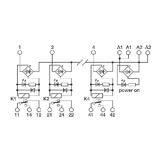 Module 4 Relais SPDT 10A, 24VAC/DC, à vis-Lire la description