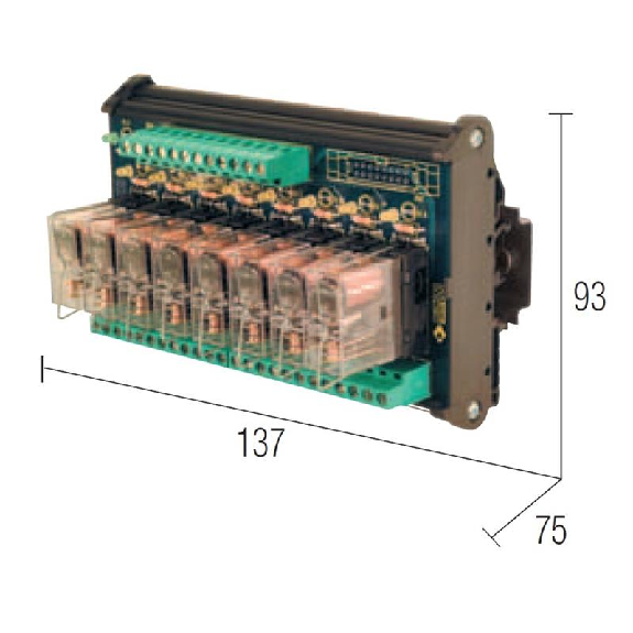 Module 8 Relais SPDT 12A-250VAC, 24VAC/DC Commun universel-Lire la description