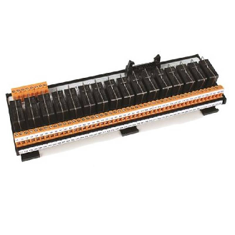 Module 16 relais débrochable SPDT 12A 250Vac-30Vdc, 24Vdc, HE10-20pts-Lire la description