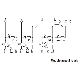 Module 8 Relais SPDT 12A-250VAC, 24VDC Commun négatif-Lire la description