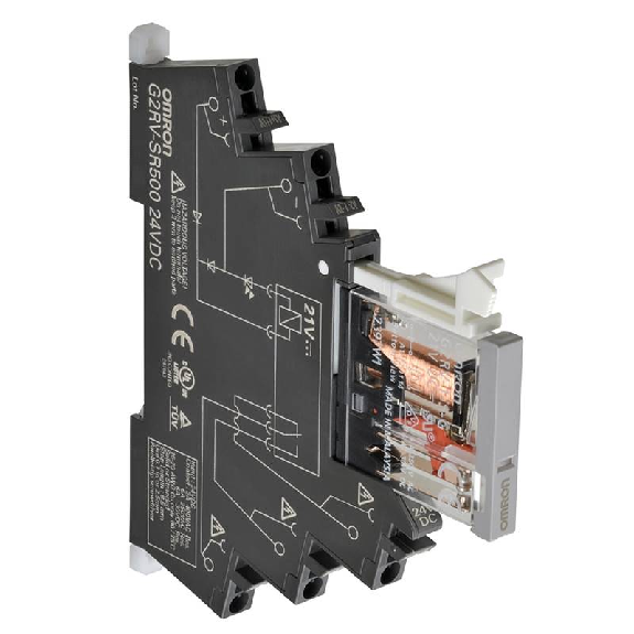 Module-relais d'entrée, 6mm, SPDT 50mA-30VAC/DC, Push-in, 24DC-Lire la description