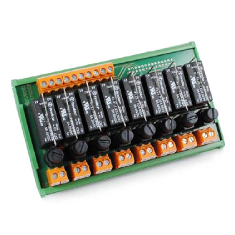 Module 16 relais SPDT 12A-250Vac, 24Vdc débrochable fusible, à vis-Lire la description