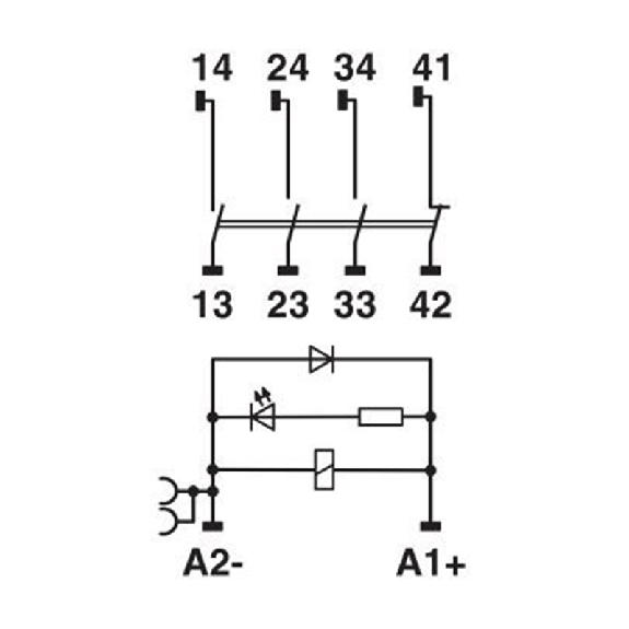 Module à relais de sécurité 3NO+1NF Led, diode, 24Vdc, push-in-Lire la description