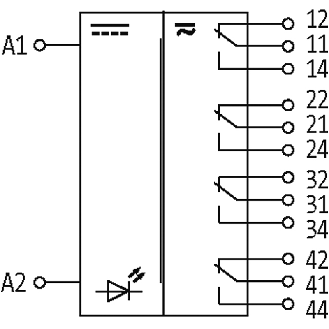 Module-relais, 24 V DC, relais d'entrée, 4 NO/NF, 2A, bornes à vis-Lire la description