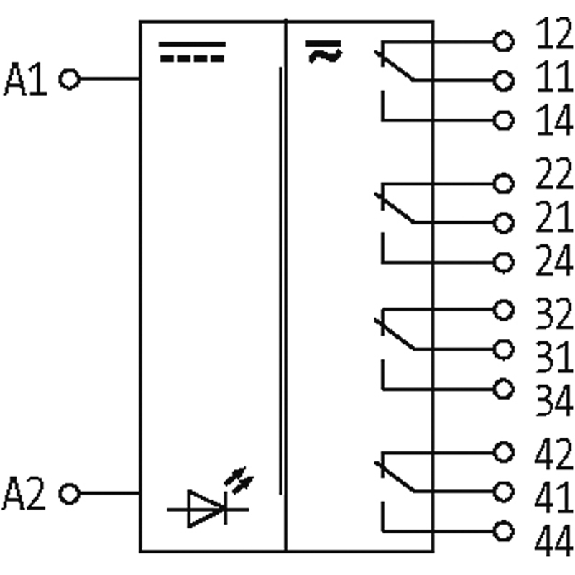 Module-relais, 24 V DC, relais d'entrée, 4 NO/NF, 2A, bornes à vis-Lire la description