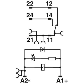 Module relais, SPDT, Push-In, BT, LED, DIODE, 24Vdc-Lire la description