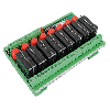 Module 8 relais SPDT 12A, 24Vdc debrochable bouton test (128x82x57mm)