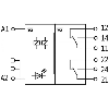 Module relais, DPDT 6A-250VAC/DC, 12.4mm, Ressort, 24VAC/DC