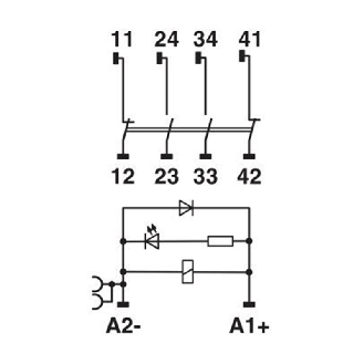 Module à relais de sécurité 2NO+2NF Led, diode, 24Vdc, push-in-Lire la description