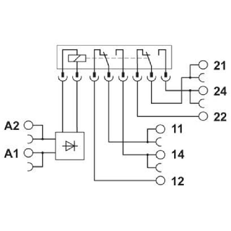Module à relais DPDT 3A-250VAC, 14mm, Vis, 24Vdc-Lire la description