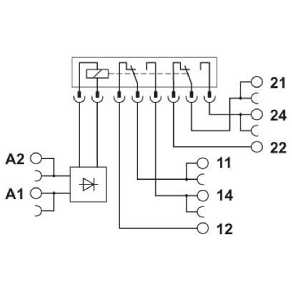 Module à relais DPDT 3A-250VAC, 14mm, Vis, 24Vdc-Lire la description