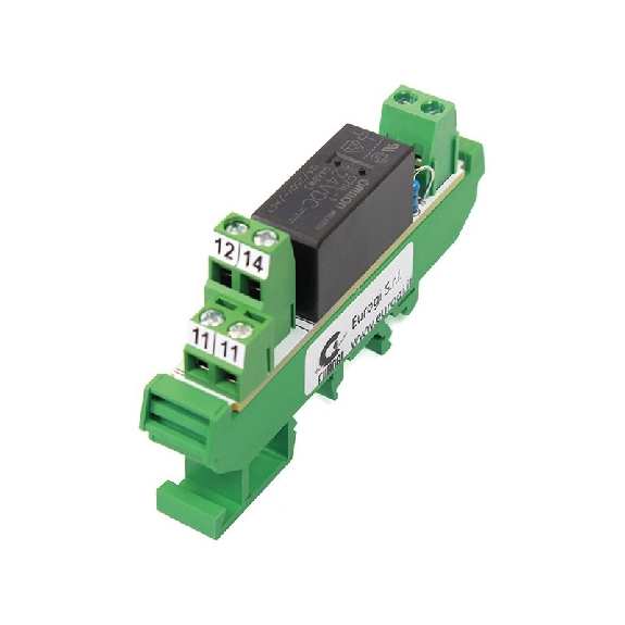 Module 1 relais SPDT 10A-250Vac-30Vdc, 24Vdc, vis, 12,5x82x62mm-Lire la description