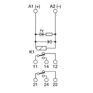 Module 1 relais, DPDT 8A-250VAC, Vis, 24VDC-Lire la description