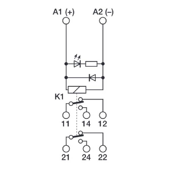 Module 1 relais, DPDT 8A-250VAC, Vis, 24VDC-Lire la description