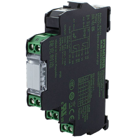 Module-relais d'entrée DPDT 6A-250VAC/DC, Vis, 24VAC/DC-Lire la description