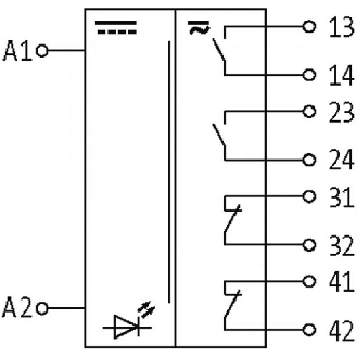 Module-relais, DPST-NO/DPST-NF 5A-250VAC/DC, 22.5mm, Vis, 24VDC-Lire la description