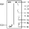 Module-relais, DPST-NO/DPST-NF 5A-250VAC/DC, 22.5mm, Vis, 24VDC