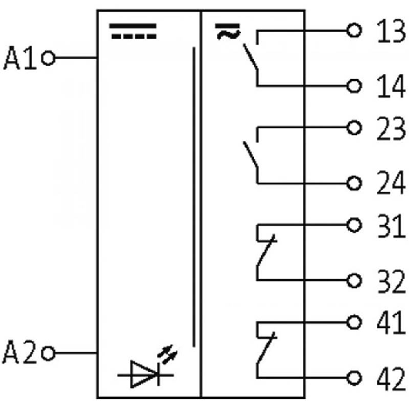 Module-relais, DPST-NO/DPST-NF 5A-250VAC/DC, 22.5mm, Vis, 24VDC-Lire la description