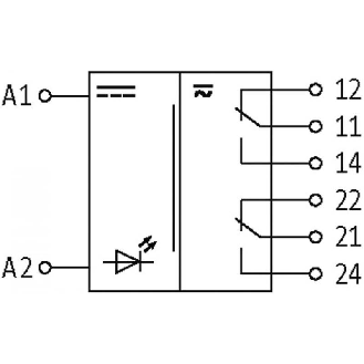 Module relais, DPDT 5A-250VAC/DC, 22.5mm, Vis, 24VDC-Lire la description