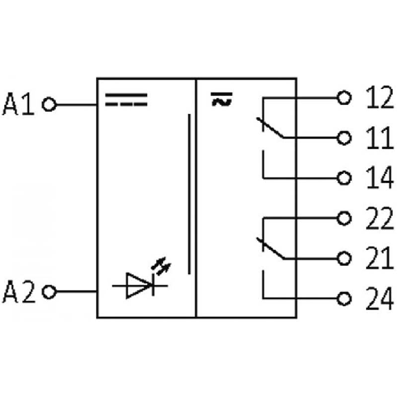 Module relais, DPDT 5A-250VAC/DC, 22.5mm, Vis, 24VDC-Lire la description