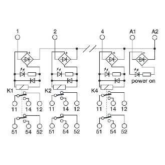 Module 4 Relais DPDT 8A, 24VAC/DC, à vis (extractible)-Lire la description