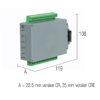 Module 4 Relais DPDT 8A, 24VAC/DC, à vis (extractible)-Lire la description