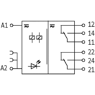 Module-relais, DPDT 6A-250VAC/DC, 12.4mm, Ressort, 24VDC-Lire la description