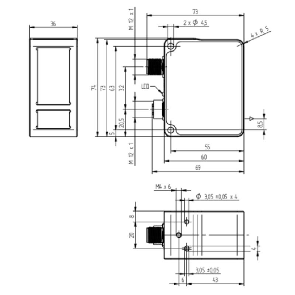 Capteur de profil avec SDK et code exemple portée 250 mm-Lire la description