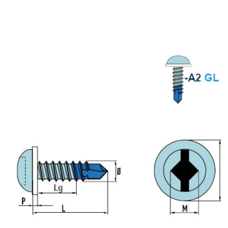 DIN 7504 SQ Linsenkopf-Bohrschrauben (SQ) A2 GL PA 4,2x16 mm inkl. SQ Bit 50mm - 500 Stück-Beschreibung lesen