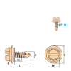 DIN 7504 L Vis Autoforeuse-Tête Hexagonale Avec Fente ST GL R12 4,2x16 mm - 500 pièces