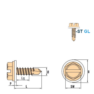 DIN 7504 L Sechskant-Bohrschrauben mit LS ST GL PA 4,8x16 mm - 500 Stück-Beschreibung lesen