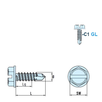 DIN 7504 L Sechskant-Bohrschrauben mit LS C1 GL 4,2x19 mm - 1000 Stück-Beschreibung lesen